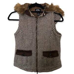 Good Rider Equestrian Wool Vest Houndstooth Tweed Quilted vest